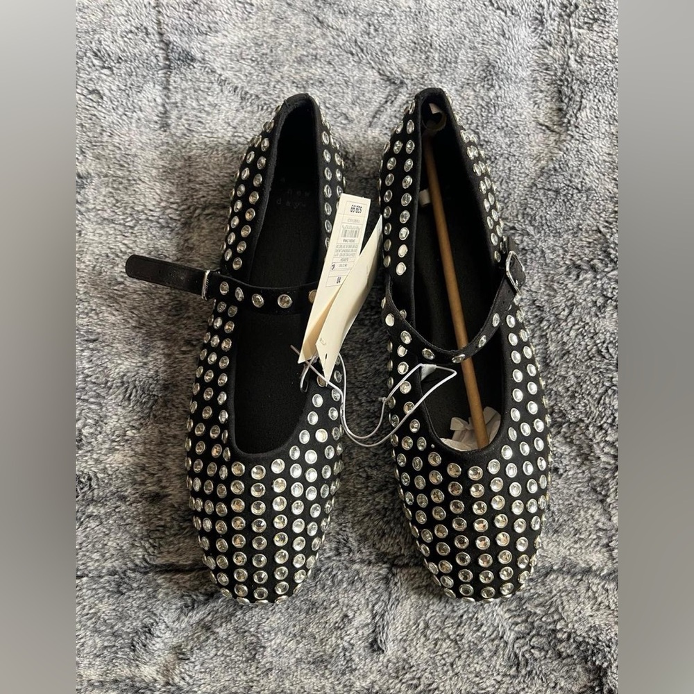 a new day Black Studded Flats - Picture 4 of 5